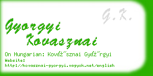 gyorgyi kovasznai business card